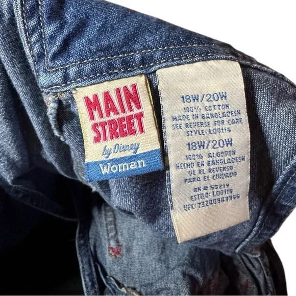 Disney Main Street Superstar Women’s Denim Plus Size Vintage Overalls - Picture 5 of 6